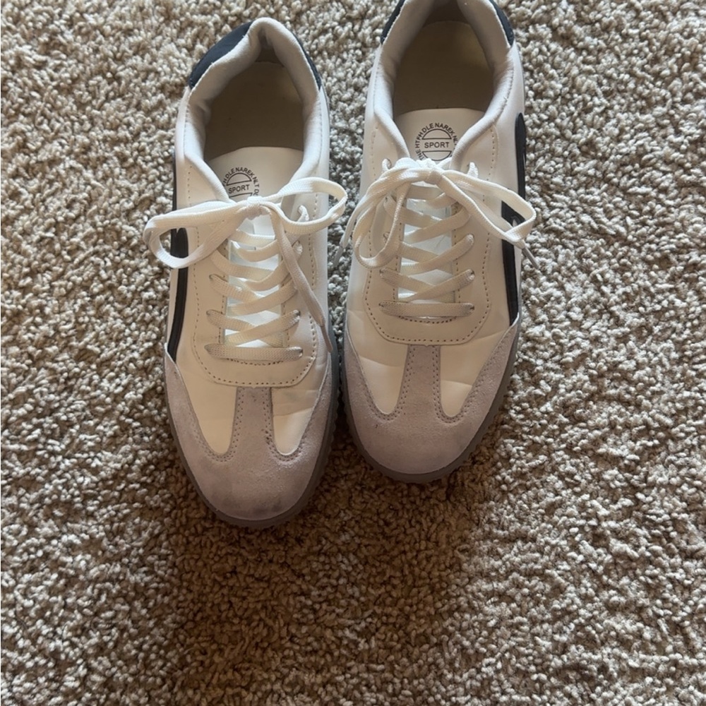 Women's White and Gray Sporto Sneakers